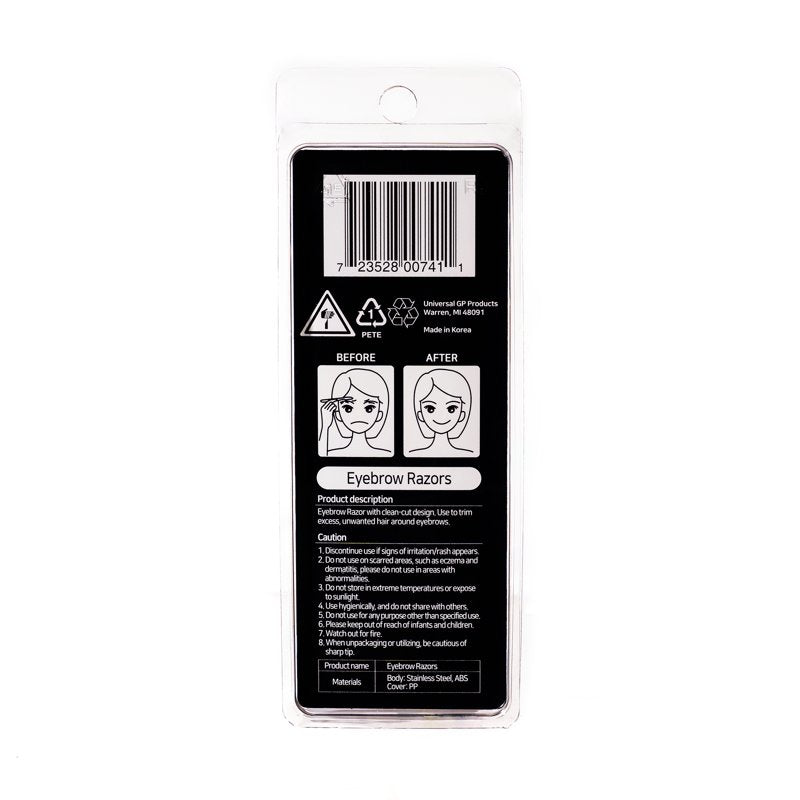 Eyebrow Facial Razors - 2 Pack, Stainless Steel Blades
