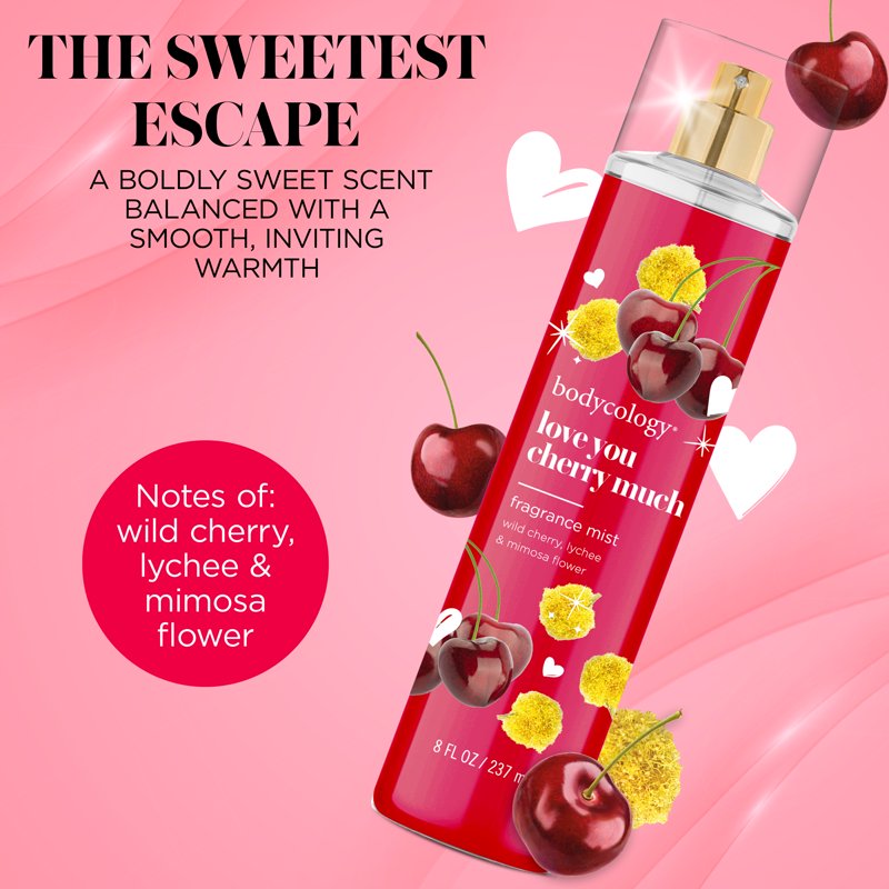 Love You Cherry Much Fragrance Body Mist - Fruity & Floral Scent, 8 fl oz