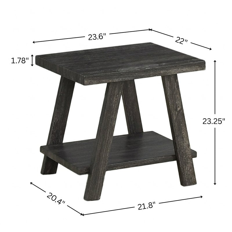 Contemporary Wood Shelf End Table - Multiple Colors Available