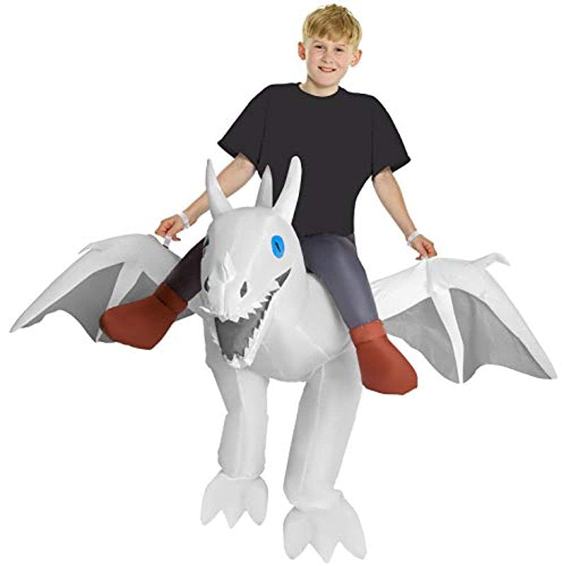 Kids Inflatable Ride-On Dragon Costume Halloween Fancy Dress