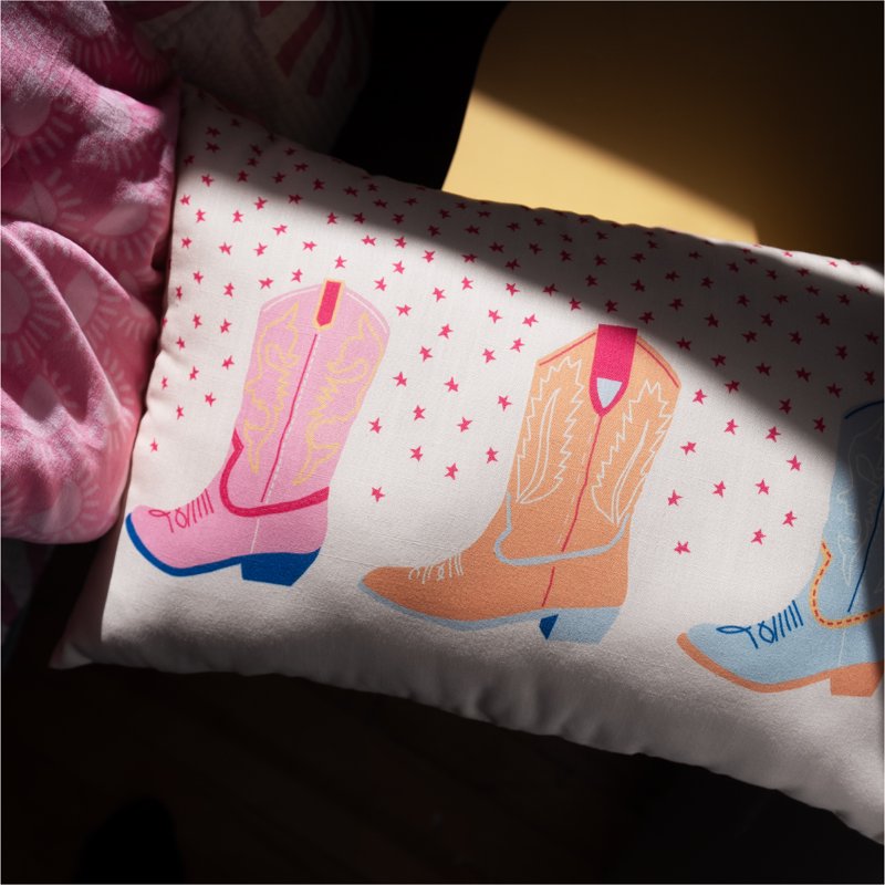 14x20 Cowboy Boot Oblong Pillow for Teens and Young Adults - Western Decor