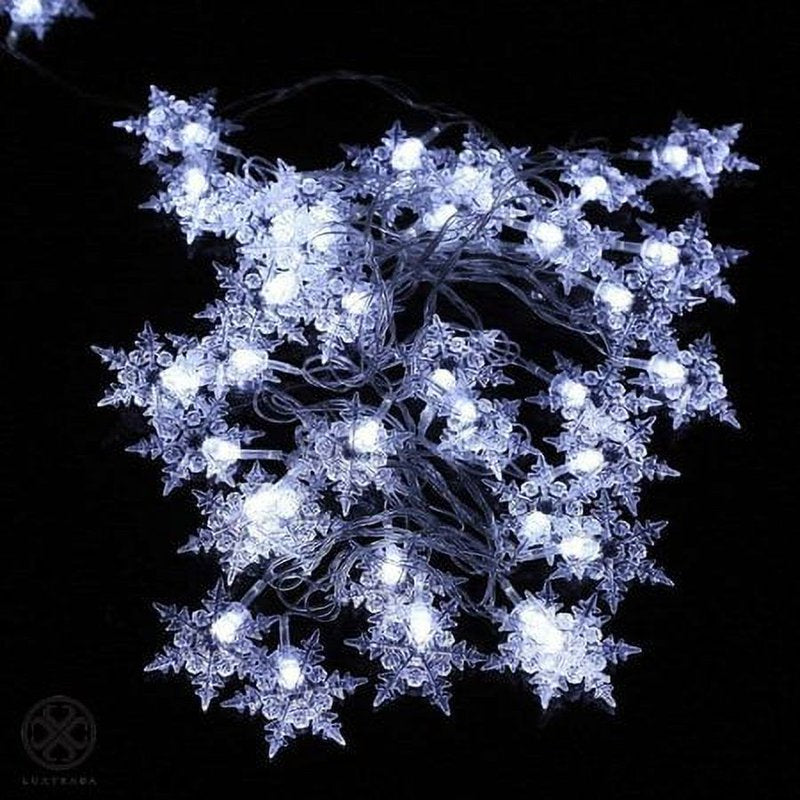 Colorful Snowflake Fairy String Lights - 96 LEDs Christmas Window Curtain Decor