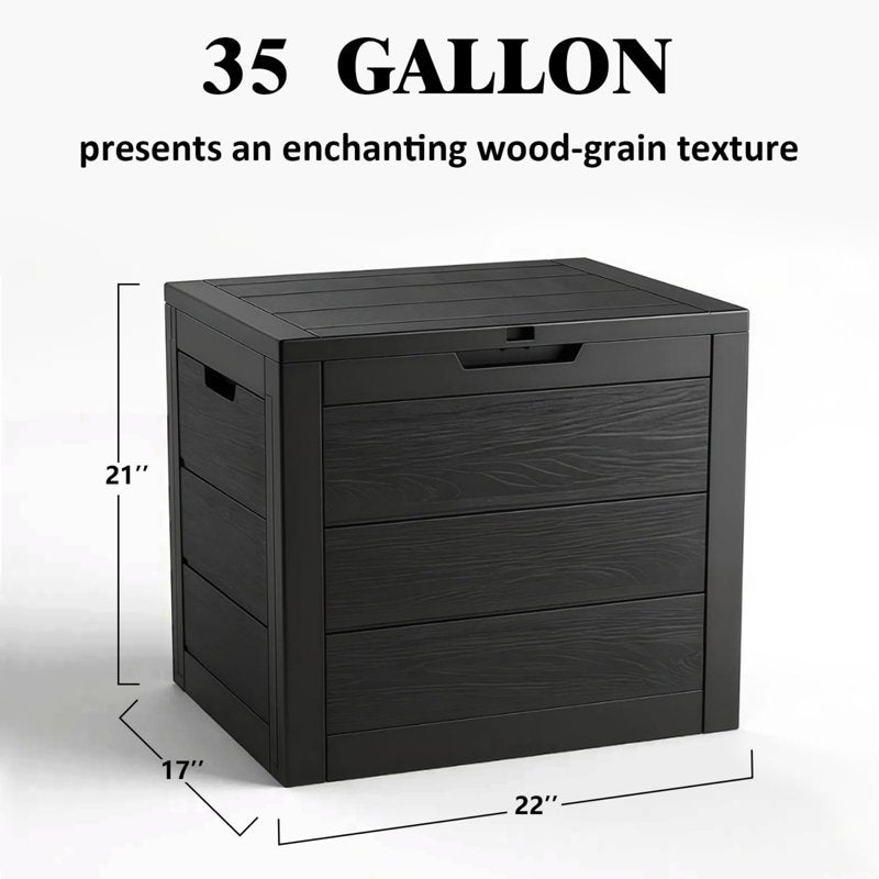 35 Gallon Waterproof Outdoor Storage Box with Lockable Lid