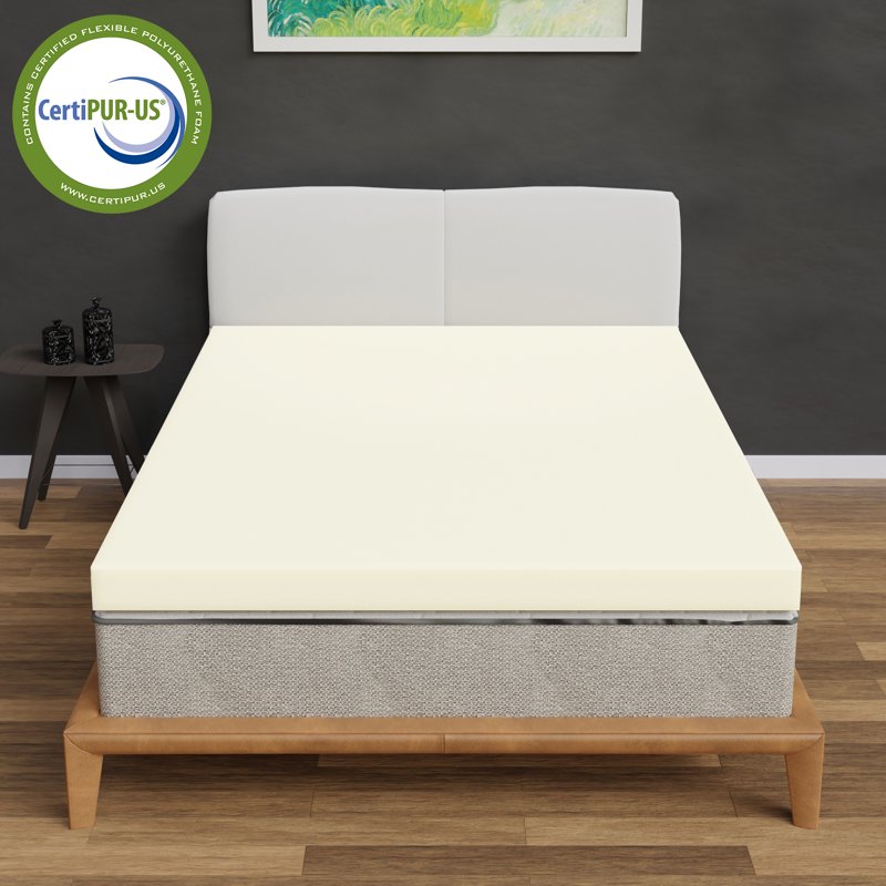 Queen 3-Inch High-Density Foam Mattress Topper - Regular Fit