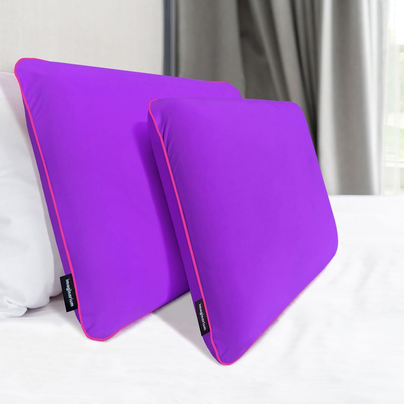 Memory Foam Pillow Set with Cool-To-The-Touch Cover - Galactic Purple 2 Pack - Standard/Queen