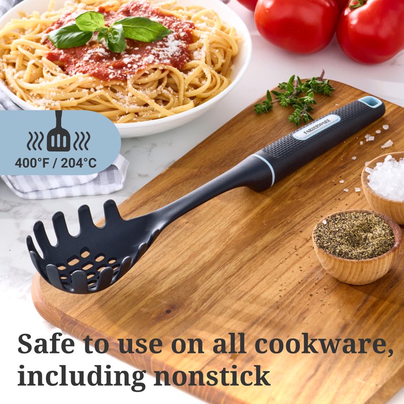Nylon Pasta Server with Soft Grip Handle - Heat Resistant