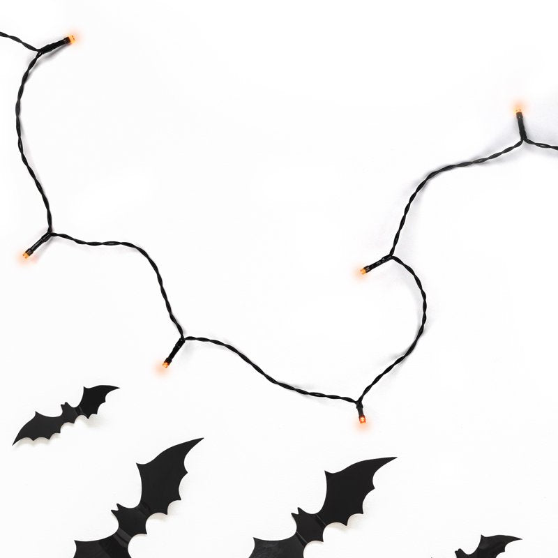 LED Halloween String Lights - 10 Feet Orange Battery-Operated Decor