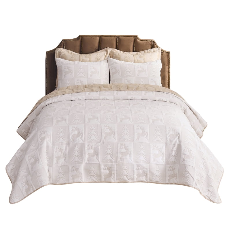 King Reindeer Games Reversible Coverlet Set - Holiday Bedding