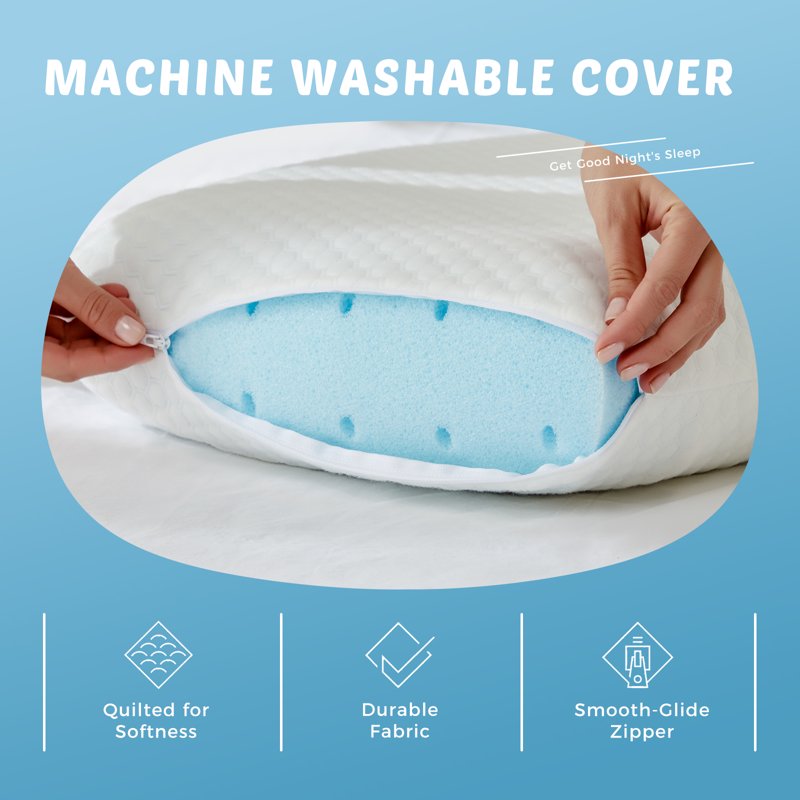 GIANNA Gel Memory Foam Pillow Set - Cooling Hotel Comfort for Side Sleepers - 2 Pack
