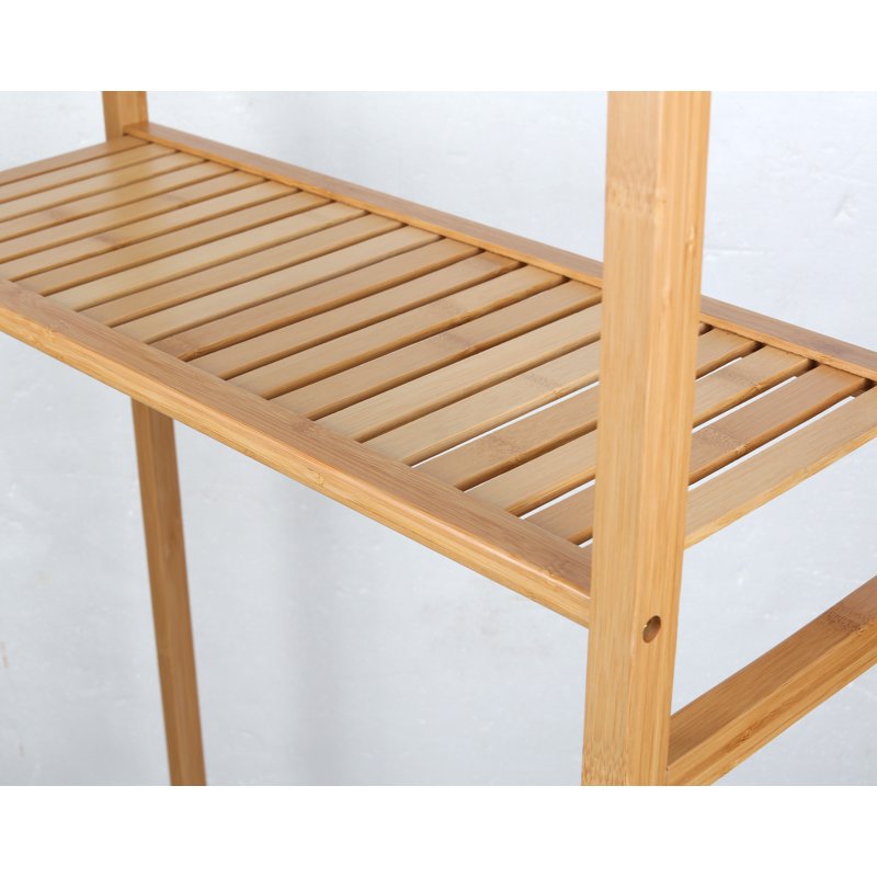 64-In Freestanding Over-the-Toilet Shelf Unit - Bamboo Bathroom Storage