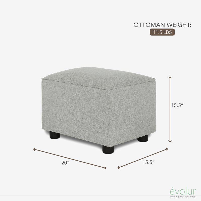 Upholstered Nursery Ottoman with Modern Design - Multiple Colors