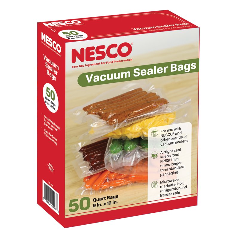 Vacuum Sealer Bags - 50-Count Quart Size (9" x 12") - BPA-Free