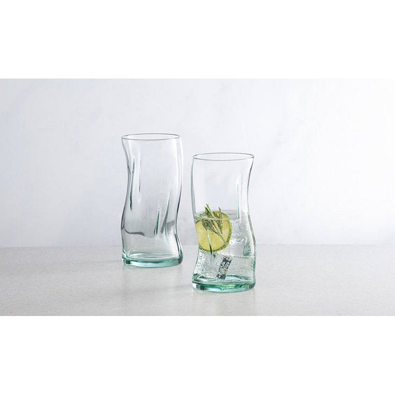 14.9 oz Clear Green Glassware Set - 2 Pack