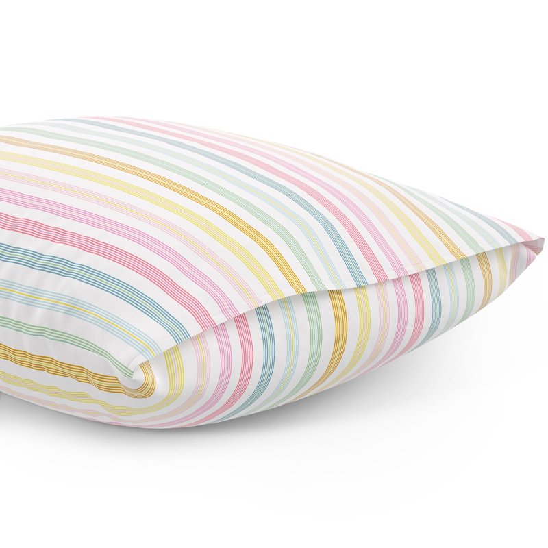 Kids Microfiber Bed Sheet Set Full Rainbow Stripe 4 Pieces - Soft & Breathable