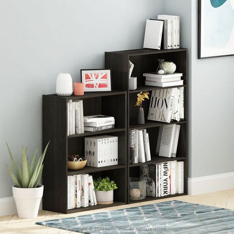 3-Tier Open Shelf Bookcase - Dark Espresso Storage Organizer