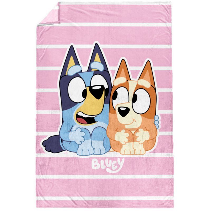 Bluey Kids Twin/Full Microfiber Blanket 62x90 Pink - Soft & Cozy
