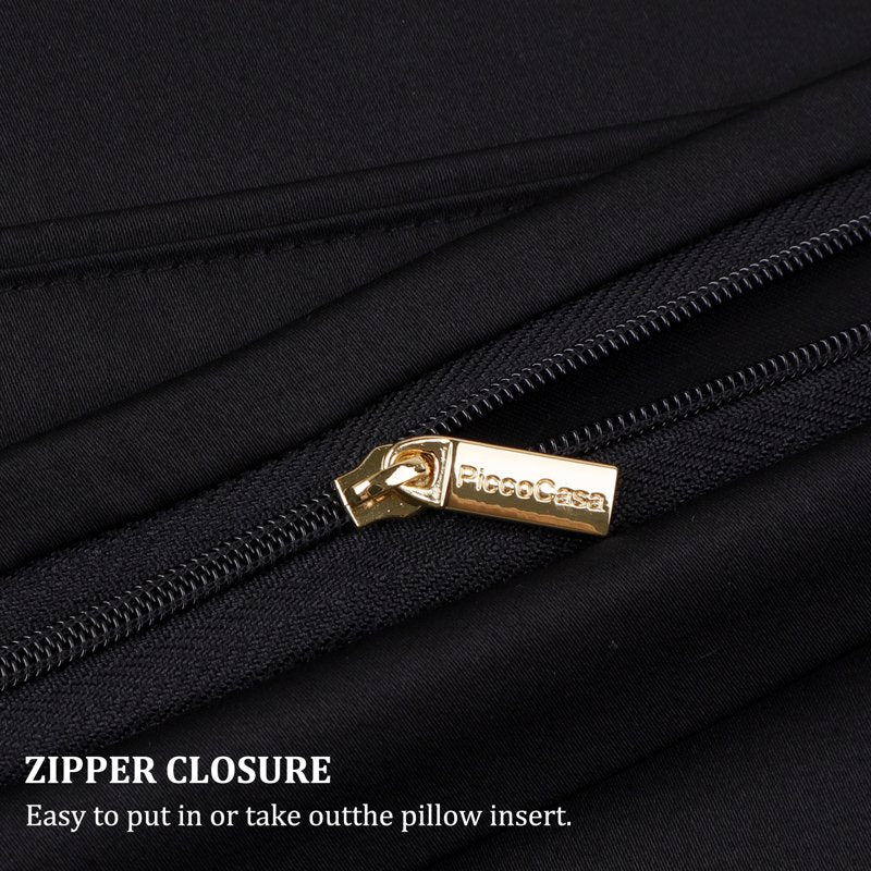 Black Body Pillow Cover 20x55 Zipper Closure Cotton Sleep Pillowcase