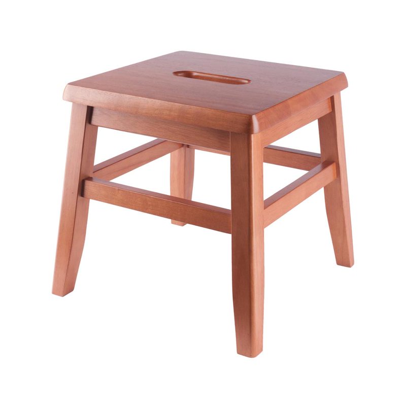 Solid Wood Conductor Stool Set - Teak Finish, Set of 2