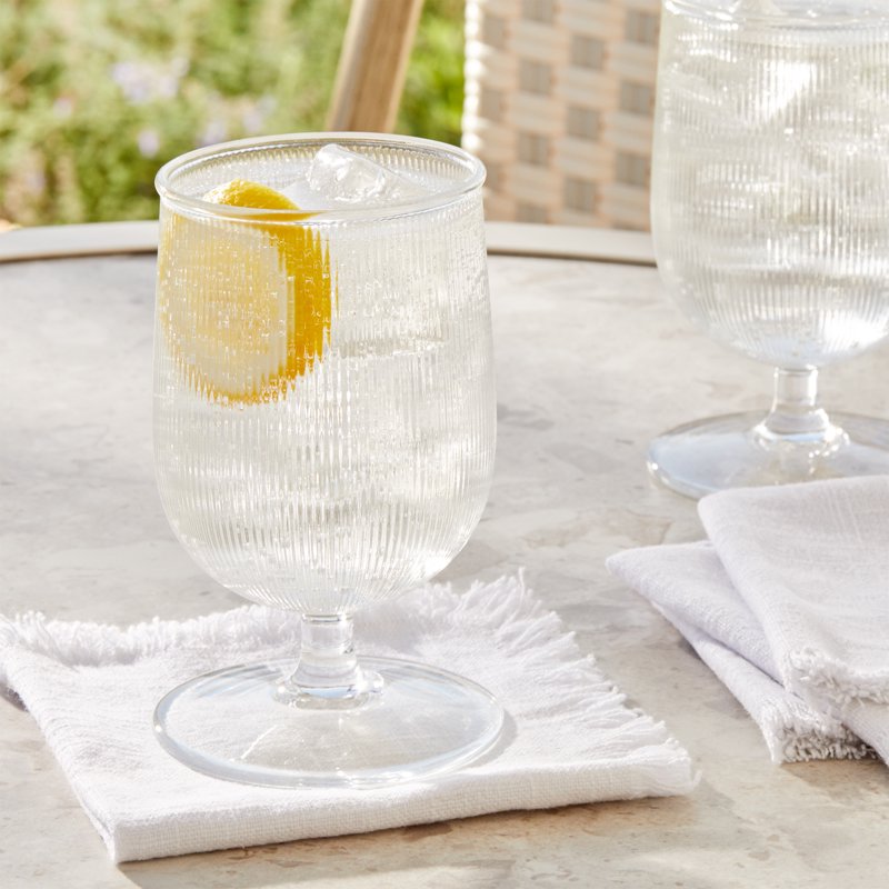 12-Ounce Clear Tritan Ribbed Goblet - Clear Finish