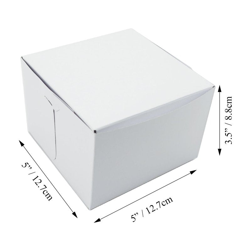 White Petite Cake Boxes with Windows - 5 Count, 5" x 5" x 3.5"