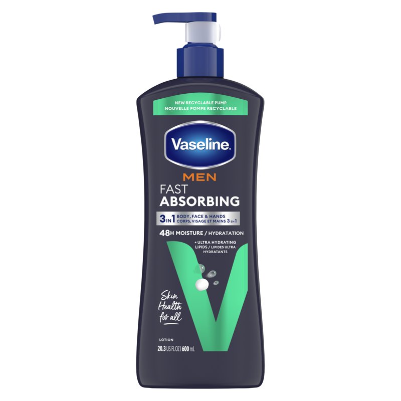 Fast Absorbing 3-in-1 Men's Body Lotion for Face, Hands & Body, 20.3 oz