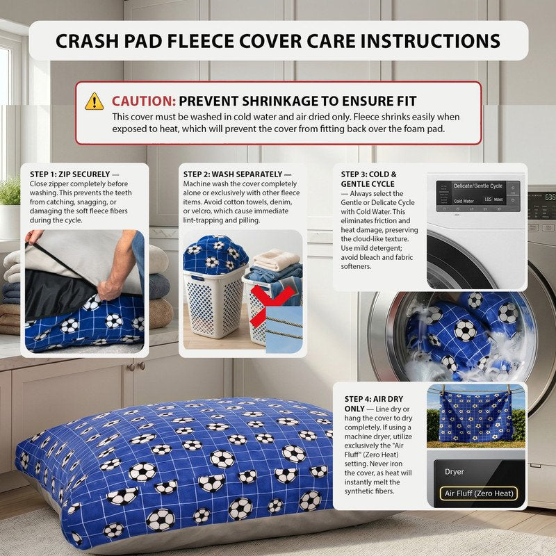 Sensory Crash Pad for Kids & Adults - 48" x 72", Blue+Black White Football