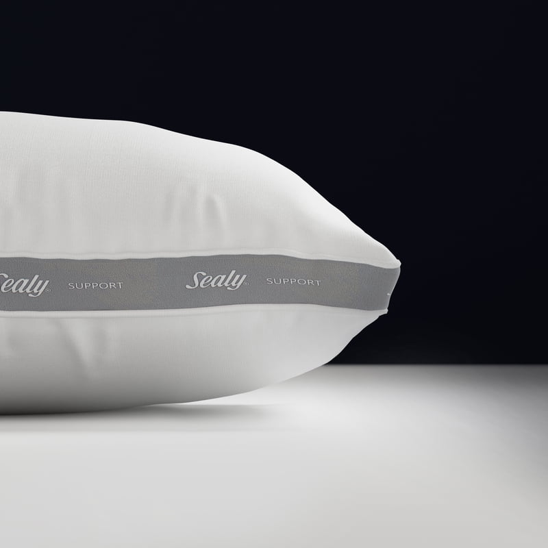King Sealy Extra Firm Support Foam Core Pillow 2 Pack - Hypoallergenic & Supportive