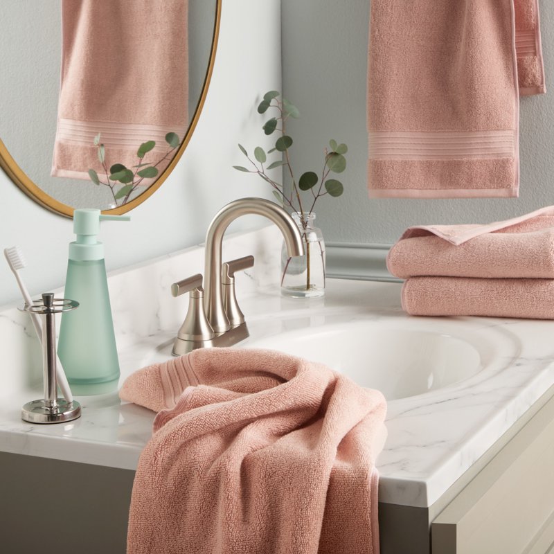 Solid Cotton Hand Towel Set - Blush, 4-Piece, 20x30 Inches, Plush & Absorbent