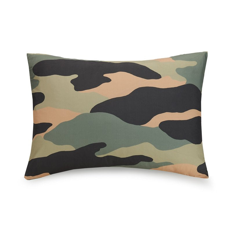 Kids Camouflage Green Comforter Set - Twin 2-Piece Bedding with Shams - Urban Playground