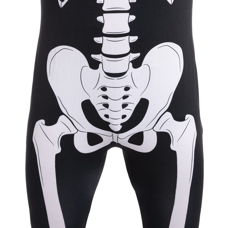 Black XL Skeleton Costume for Adults - Bones Bodysuit Halloween Fancy Dress