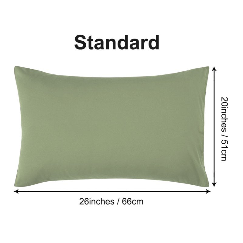 Microfiber Pillowcases 2-Pack - Standard, Sage | Soft Breathable Bedding