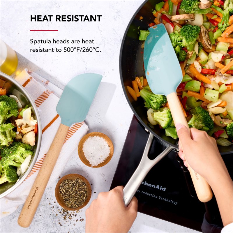 Silicone Mixing Spatula and Scraper Set - Mineral Water