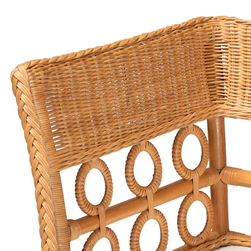 Oxford Boho Dining Nook Bench Set - 2-Piece Light Honey Rattan