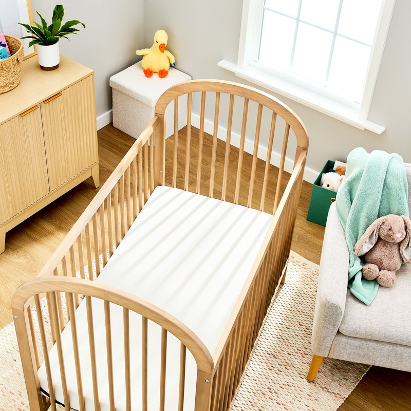 White/Birch Cotton Percale Fitted Crib Sheets 2-Pack - Parent's Choice