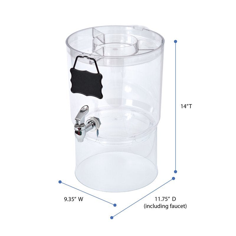 2-Pack 2.0 Gallon Beverage Dispenser with Party Top - Clear