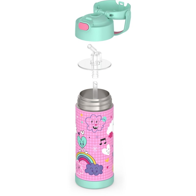 Kids Stainless Steel Funtainer Bottle with Straw - 14 oz, Sketchbook, 2 Pack