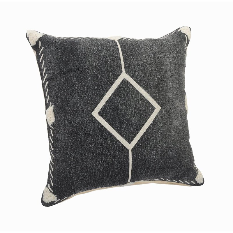Avant-garde Cotton Pillow Set of 2 - Black & Cream, 20 x 20 inches, Diamond Variation