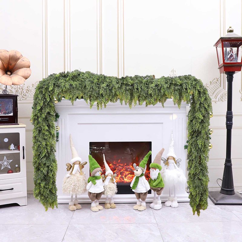 Artificial Christmas Cedar Garland 5.9ft Green Winter Greenery Foliage - Variation F