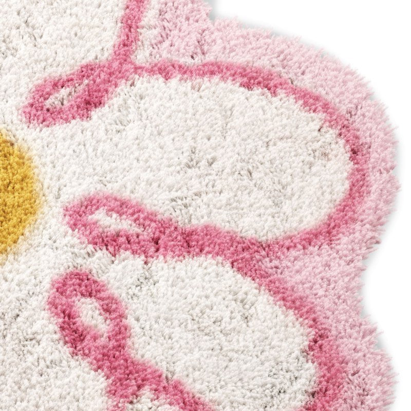 Kids Flower Bath Rug - 26 x 26 Inches, Absorbent Cotton, Slip-Resistant