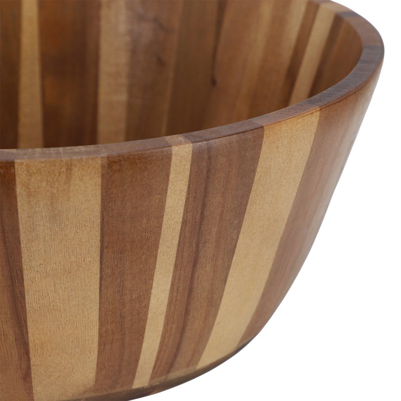 Acacia Wood Salad Bowl - 13.8 Inch Jumbo - Brown
