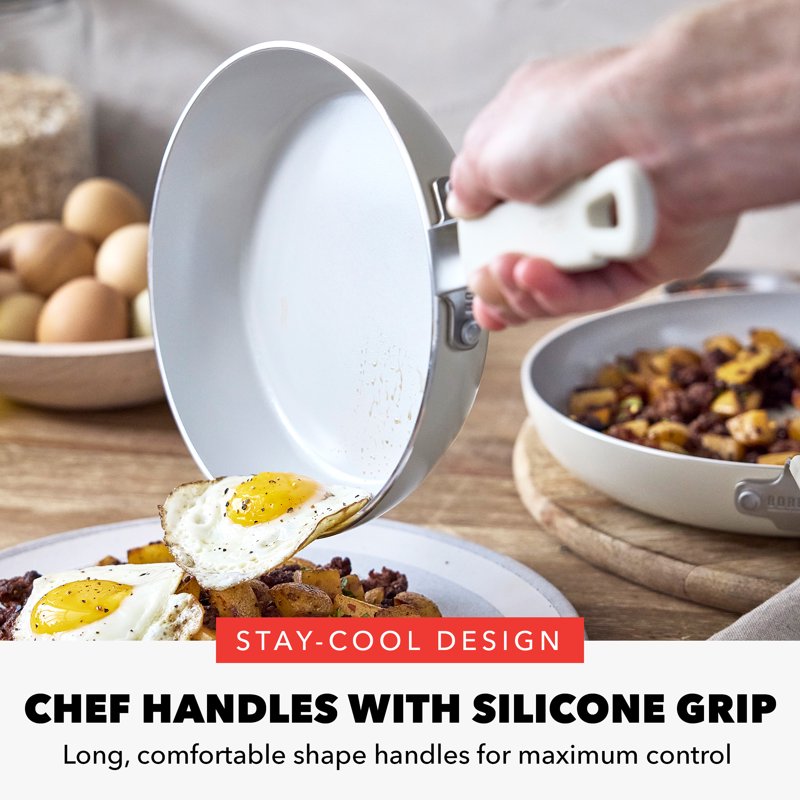 Ceramic Nonstick 12-Piece Cookware Set - Cream White