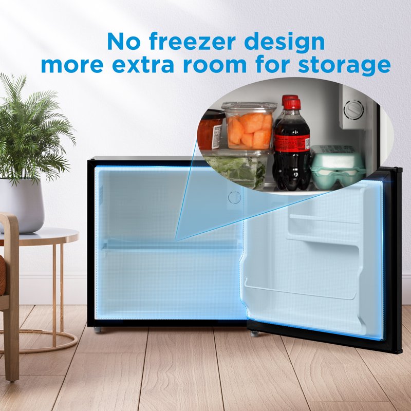 1.7 Cu Ft Compact Mini Refrigerator - Freezerless Single Door - Black