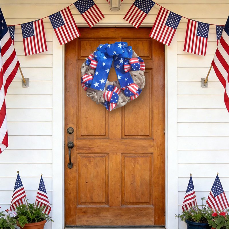 Patriotic Wreath Decorations - Independence Day, Veterans Day, Memorial Day, Flag Day - Variation E