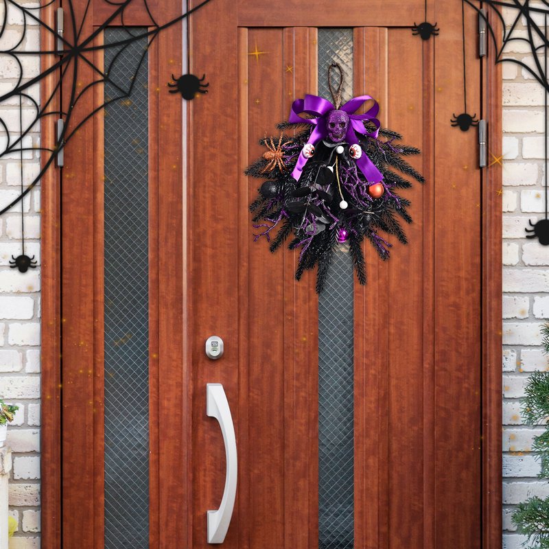 Halloween Wreath for Front Door L-9 - Spooky Fall Door Decorations for Home & Porch