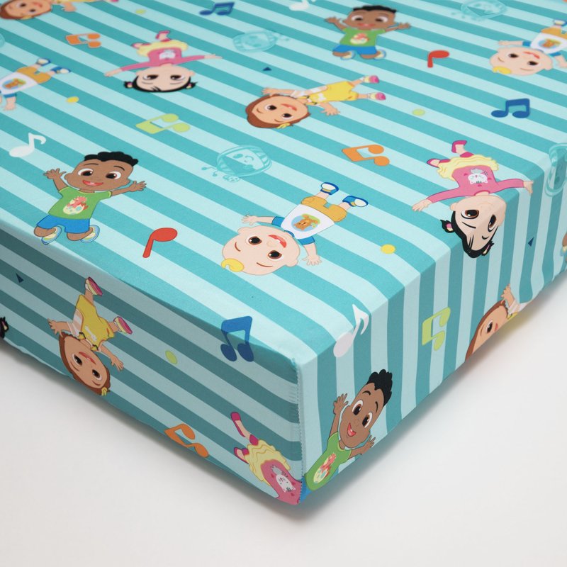 CoComelon Toddler Bed Set with Bonus Tote - You Make My Heart Sing Theme, JJ Variation