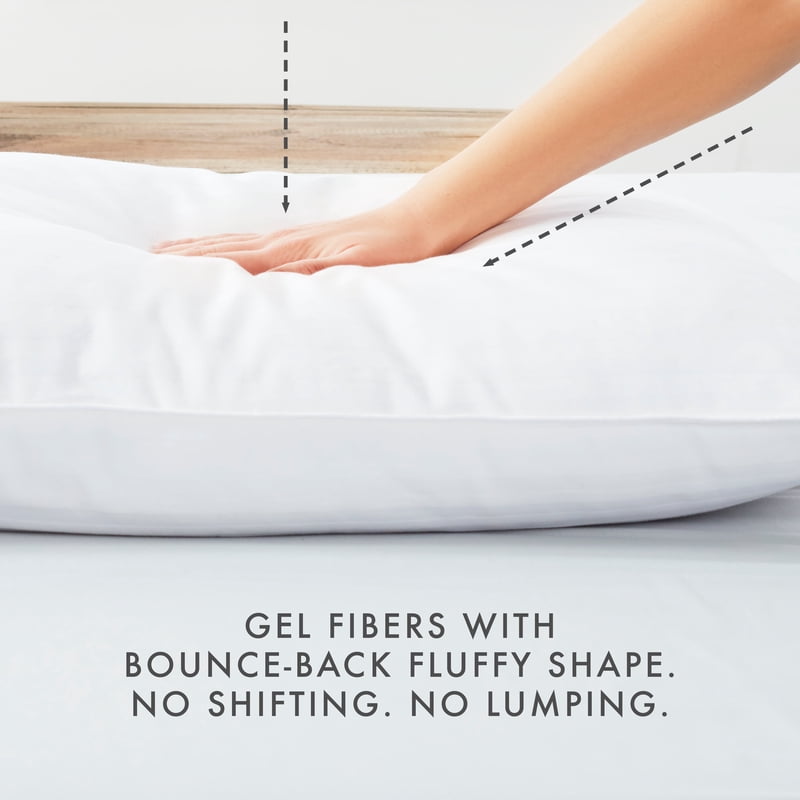 King Cooling Gel Fiber Pillow Set - Breathable Cotton Cover, Non-Toxic, Supportive