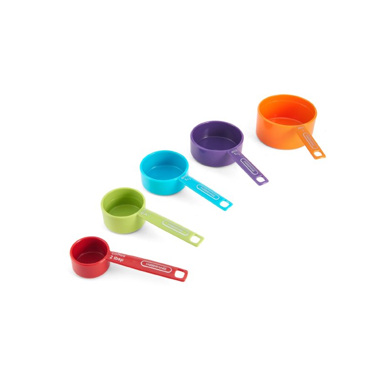 Nesting Measuring Cup Set with Bonus Coffee Scoop - Rainbow