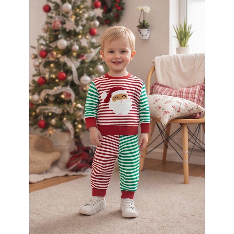 Toddler Boy Girl Fall Striped Clothes Set 12-18 Months Style 16
