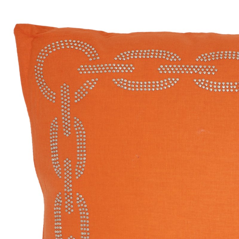 18x18 Orange Geometric Throw Pillow Set of 2 - Cotton Cover for Home Decor
