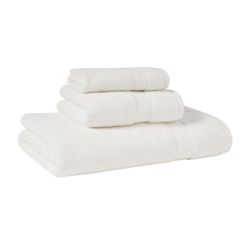 Beautiful Drew Barrymore Off White Dobby Washcloth - 100% Cotton, 13x13 Inches